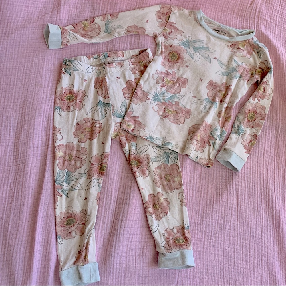 Burt’s Bees Kids Pajamas Floral Matching Set 2T